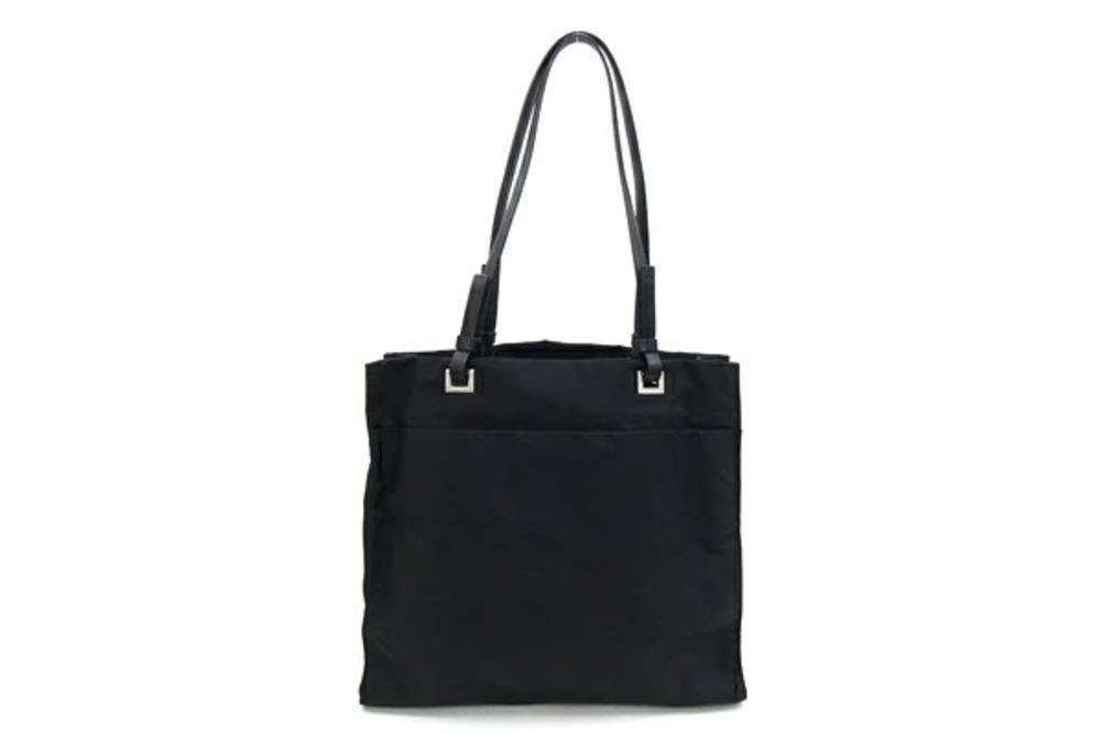 Prada Leather Vertical Black Bag Tote Black